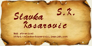 Slavka Košarović vizit kartica